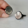 Curve Engraved Silver Cufflinks, thumbnail 1 of 7