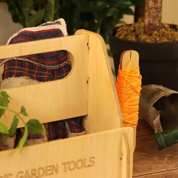 Personalised Wooden Garden Tool Caddy – Gift For Gardener, 4 of 11