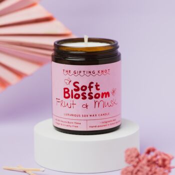 Soft Blossom, Fruit And Musk Soy Wax Candle, 7 of 8