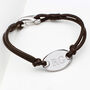 Men's Personalised Initials Leather Identity Bracelet, thumbnail 1 of 5