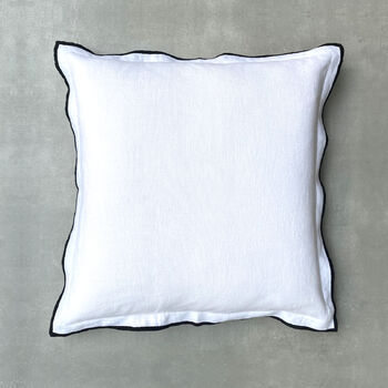 Laurie Linen Embroidered Cushion, 2 of 8