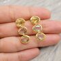 Green Amethyst Gold Drop Earrings, thumbnail 6 of 7