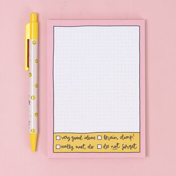 A6 Notepad Pink Grid Daily Planner, 2 of 4