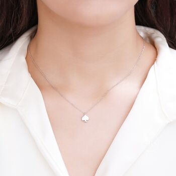 Sterling Silver Tiny Spade Pendant Necklace, 3 of 12