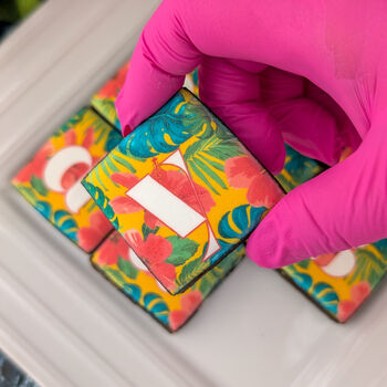 Birthday Biscuits Gift Box, Tropical Flowers, Nine Pieces, 4 of 9
