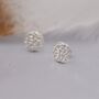 Sterling Silver Hammered Disk Stud Earrings, thumbnail 1 of 11