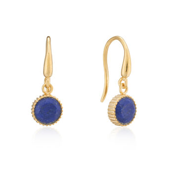 Barcelona September Birthstone Earrings Lapis Lazuli, 3 of 4