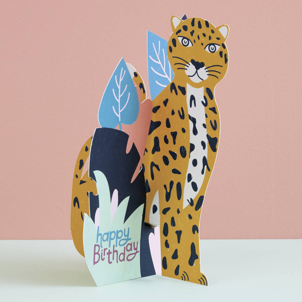 Happy Birthday 3D Card Leopard, 1 of 2