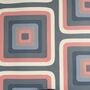 Retro Square Wallpaper Denim / Coral, thumbnail 2 of 8