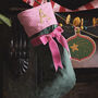 Two Tone Velvet Bow Stocking, thumbnail 1 of 7