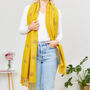 Mustard Cashmere Bee Print Scarf, thumbnail 3 of 4