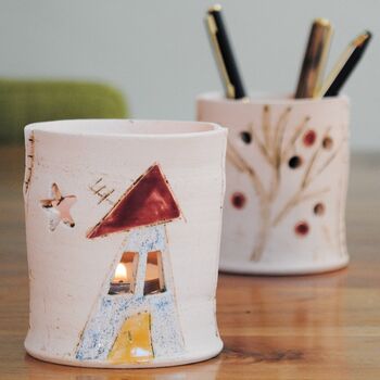 Tealight Or Pencil Holder House And Tree, 4 of 7