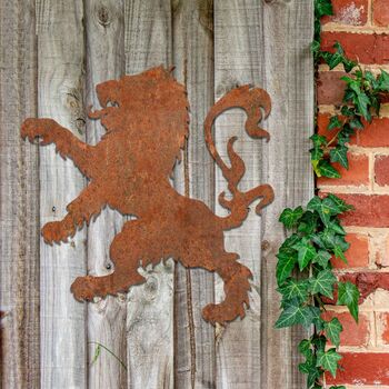 Scottish Lion Rampant, Rusty Metal Garden Art, 7 of 10