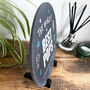 Personalised The World's Best Dad Circular Slate With Stand 20cm, thumbnail 4 of 6