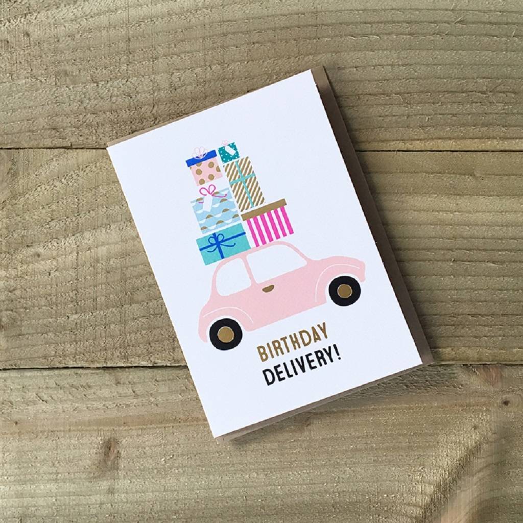 Birthday Card Delivery Car By Velvet Olive