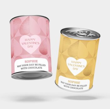 Personalised Valentine's Gift Gold Chocolate Hearts In A Tin, 5 of 5