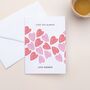 Personalised Heart Pattern Valentines Greeting Card, thumbnail 1 of 3