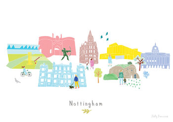 Nottingham Skyline Cityscape Art Print, 3 of 3