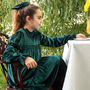 Emma Girls Velvet Dress With Matching Hair Clip, thumbnail 1 of 5