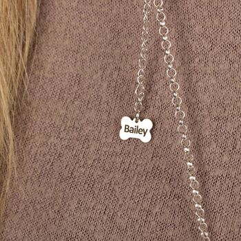 Extra Large Jack Russell Silver Necklace Personalised, 3 of 6