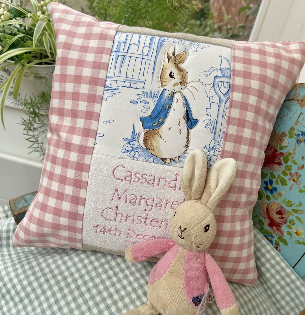 Beatrix Potter© Birth And Christening Cushion, 1 of 9