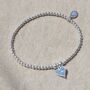 Love Heart Sterling Silver Ball Bead Bracelet, thumbnail 3 of 7