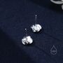 Poppy Flower Stud Earrings In Sterling Silver, thumbnail 4 of 10