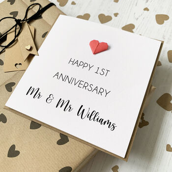 Custom 1st Anniversary Card For Couple, 3 of 3
