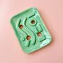 Geometric Mint Ceramic Soap Dish With Drainage, thumbnail 1 of 4