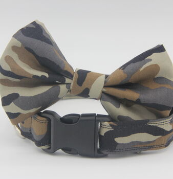 Green Camouflage Dog Bow Tie, 3 of 6
