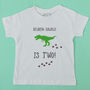 Personalised Dinosaur Footprints Birthday T Shirt, thumbnail 7 of 7