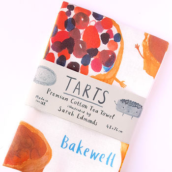 'Tarts' Illustrated Food Tea Towel, 3 of 3