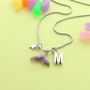 Kids Mermaid Tail Personalised Charm Necklace, thumbnail 1 of 2