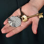 Bee On Honeycomb Pewter Keyring Bee Gifts, thumbnail 2 of 7