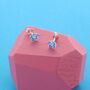 Blue Flower Enamel Stud Earrings, thumbnail 1 of 2