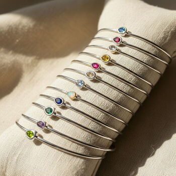 Alexandrite June Birthstone Sterling Silver Bangle, 6 of 6