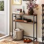 Two Tier Slim Console Table Sofa Table Storage, thumbnail 1 of 5