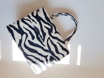 Leather Animal Zebra Print Crossbody Handbag, 11 of 12