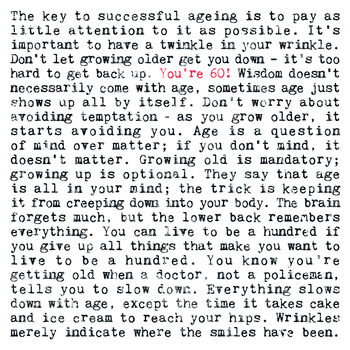 60th Birthday Gift, Being 60 Quotes Print, 3 of 9