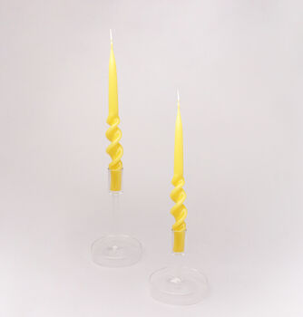 G Decor Yellow Set Of Two Hand Dipped Dinner Candles, 2 of 4