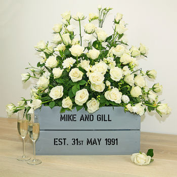 Silver Wedding Anniversary Personalised Crate, 2 of 7