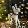 White Wool Reindeer Standing Decoration, thumbnail 1 of 2