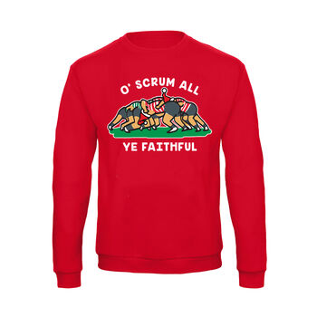 Funny Rugby Unisex Christmas Jumper, 4 of 7