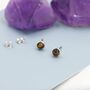 Sterling Silver Genuine Tiger's Eye Stud Earrings, thumbnail 3 of 12