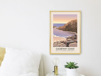 Causeway Coast Aonb Travel Poster Art Print, 2 of 8