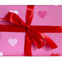 Pink Heart Print Wrapping Paper, thumbnail 1 of 2
