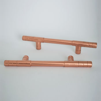 Copper Pull Handle With Ridging Detail, 5 of 7