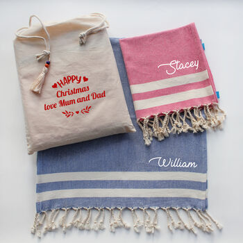 Personalised Cotton Kitchen Towels, Christmas Gift Set, 8 of 11
