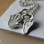 Silver Handprint Little Baby Charm Necklace, thumbnail 2 of 5
