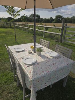 Wildflower Meadow Outdoor Tablecloth With Parasol Hole, 4 of 4